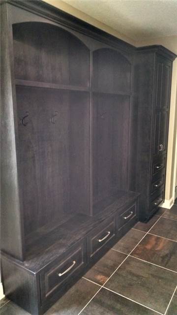 Stained Maple lockers